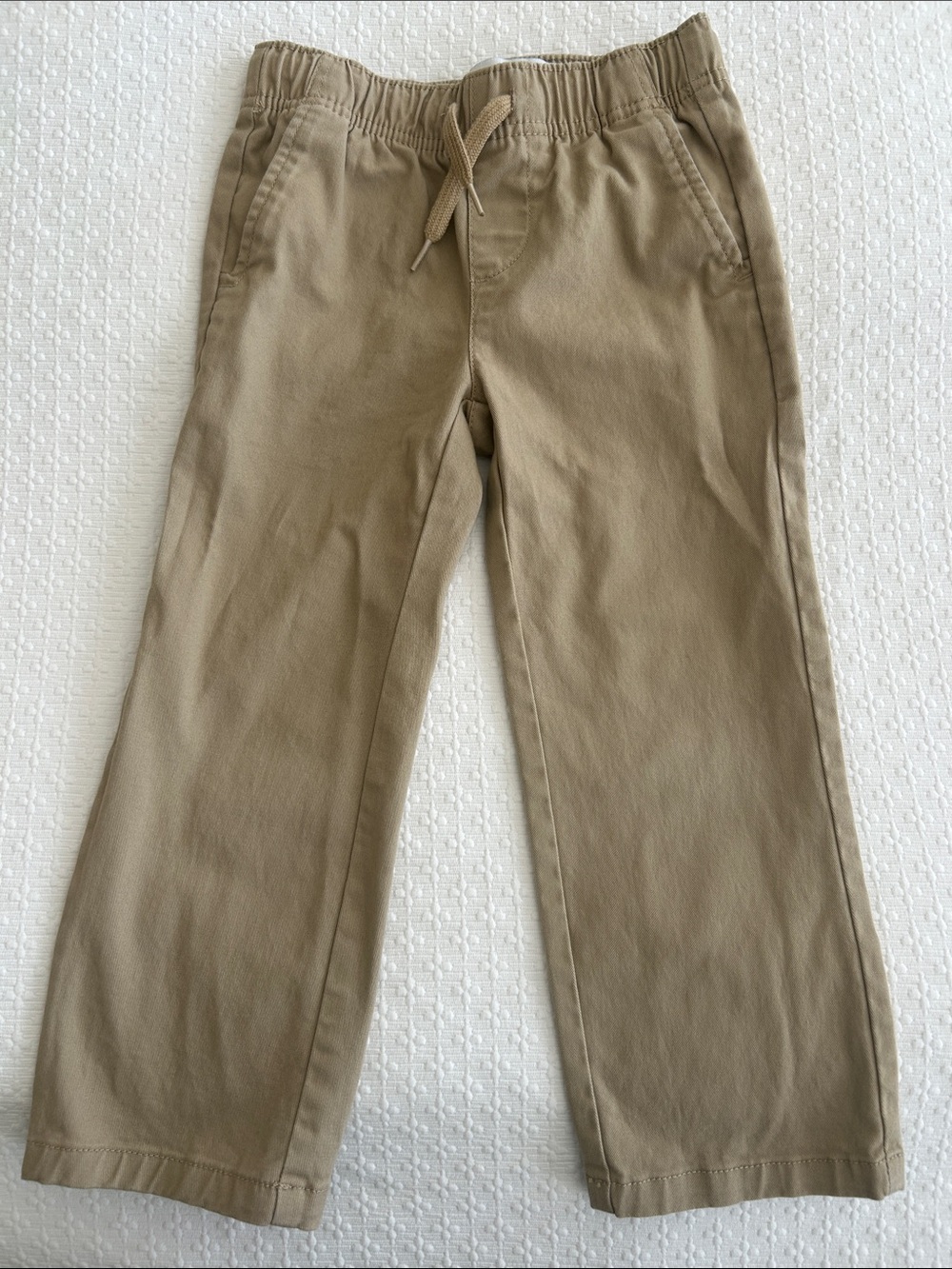 Boys Khaki Drawstring Casual Pants